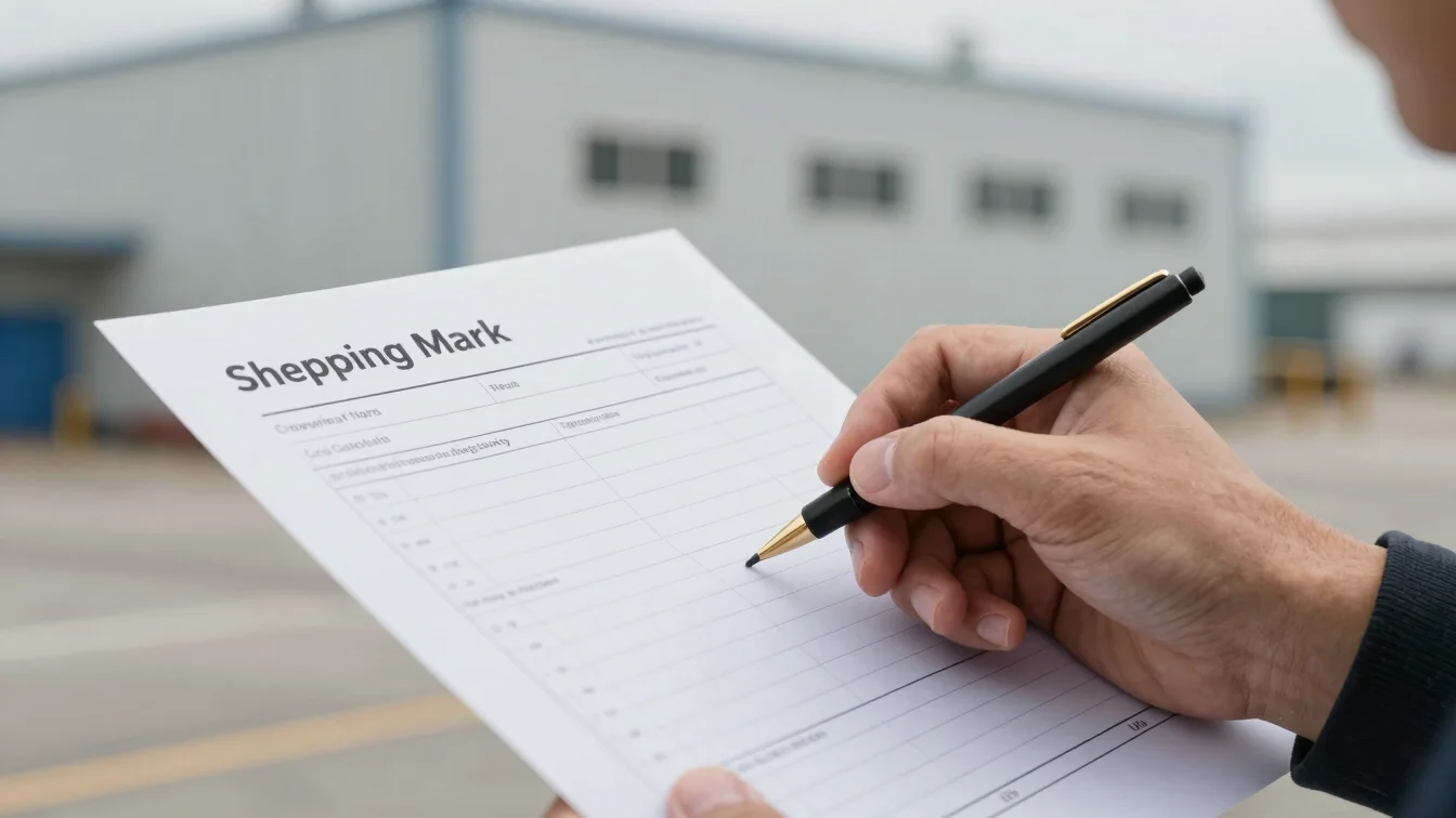 Close-up of Mark's hand signing a shipping manifest, crisp editor